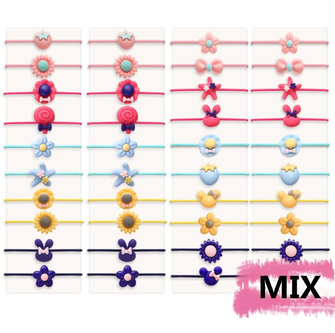 1Set Big Bow Flower Elastic Hairbands Children Girls Sweet Hair Ties Headbands Hair Accessories Rubber Band For Kid