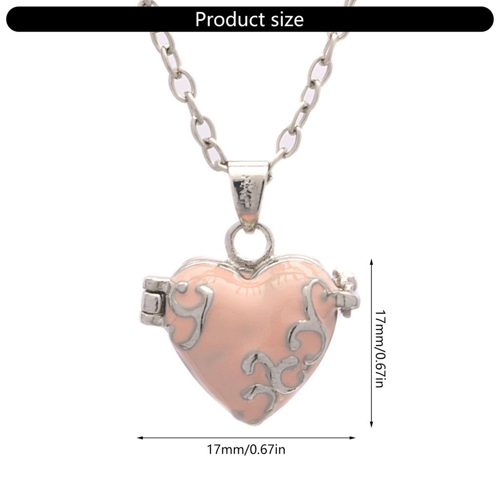 Vintage Brass Heart Resin Locket Necklace with Storage Compartment Adjustable Clavicle Chain Accessories for Women