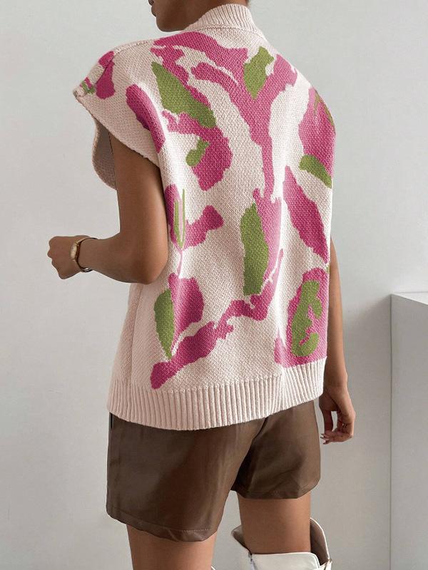 Women's Threaded V-neck Sweater Fashion Knitted Vest