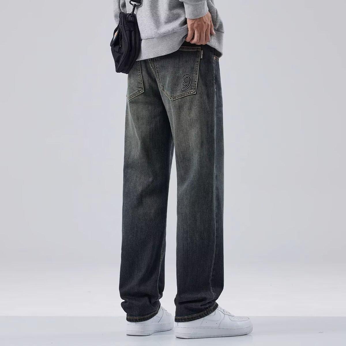JYL Men s Jeans Plus Size Pear Shape Autumn Winter Loose Slim Wide Leg Denim 31 античный пурпурный