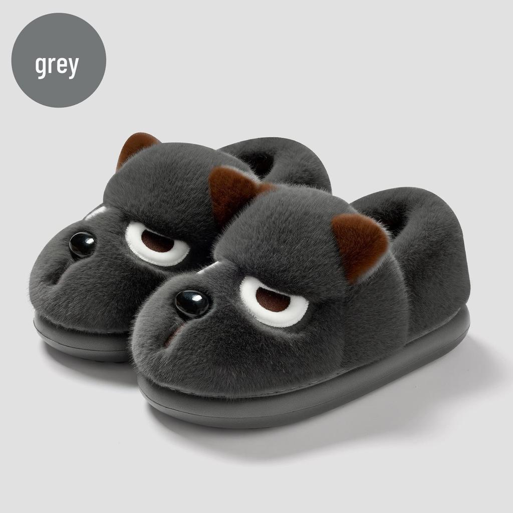 Plush Bear Cotton Slippers: Soft, Warm Autumn/Winter Home Shoes for Men & Women