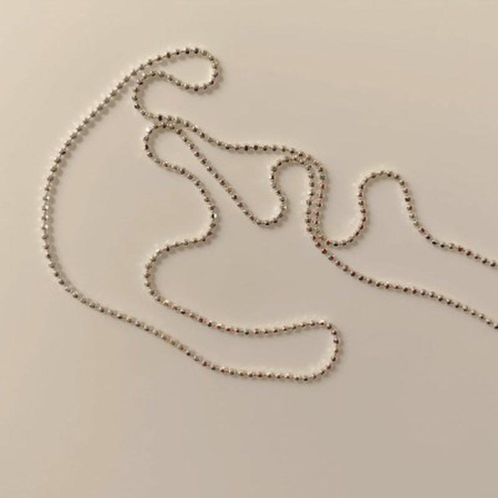 Cut Simple Silver Single-row Layered Necklace with a Military Tag