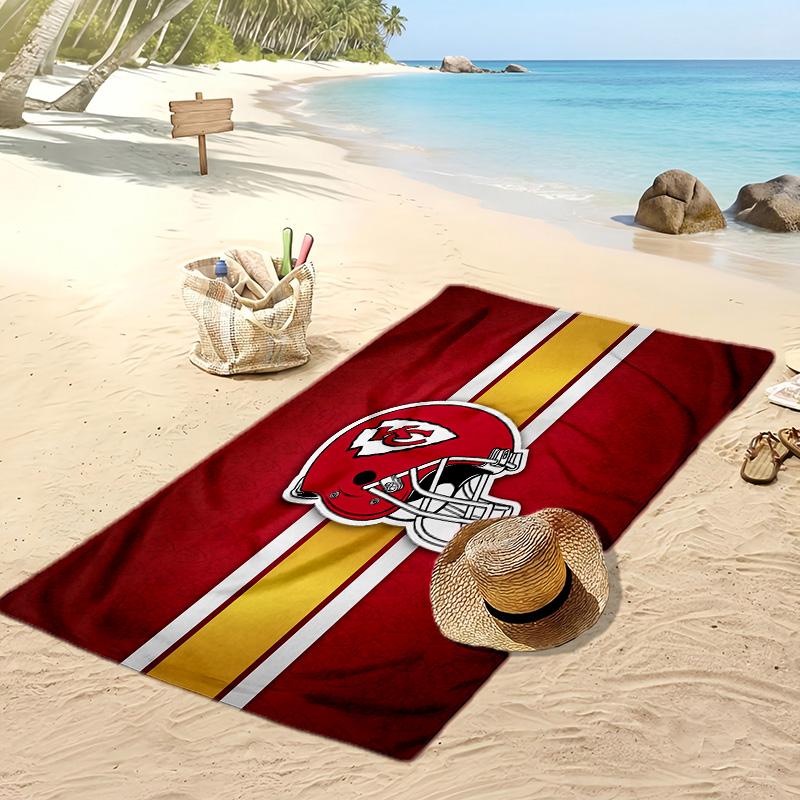 Kansas City Chiefs Print Beach Towel Soft Portable Quick?dry Towel For Pool Summer Vacation Outdoor Sport