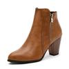 European and American Rubbed Thick High-Heeled Side Zipper Foreign Trade Large-Size Women's Martin Boots Ankle Boots for Autumn and Winter