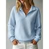 Women S Loose Fit Waffle Solid Color Stand Collar Zip Up Long Sleeve Sweatshirt