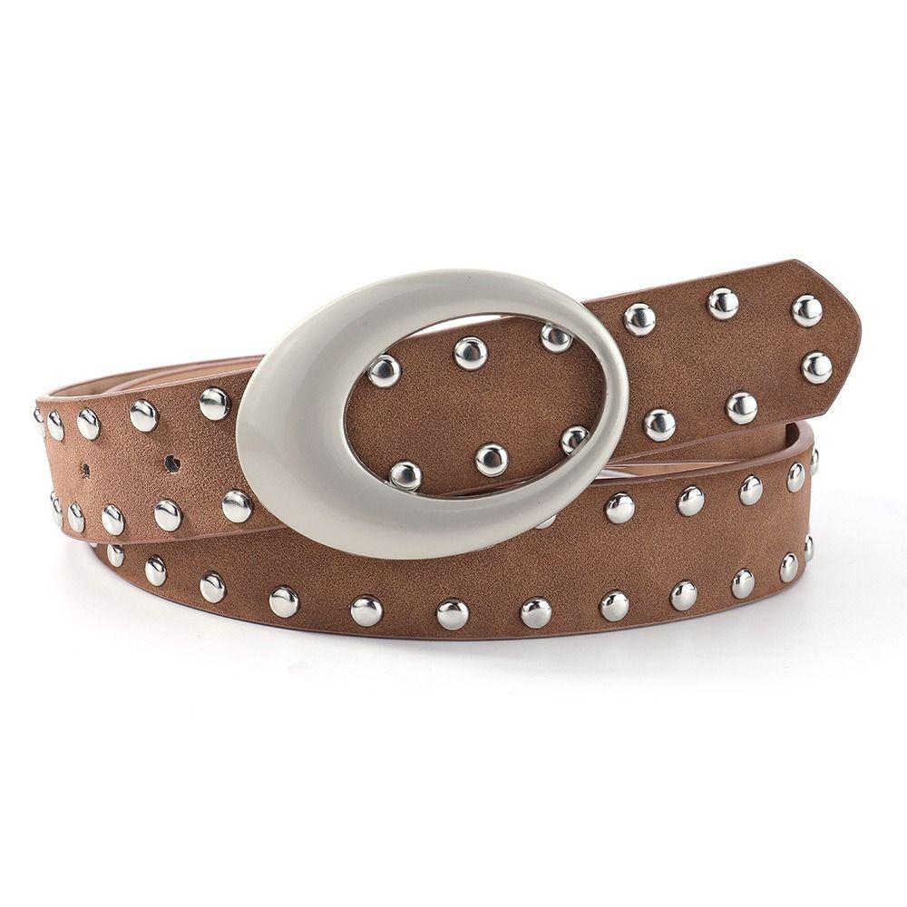 Pin Buckle Suede Rivet Belt Spicy Girl Y2K Belt Trend Men Belt Female