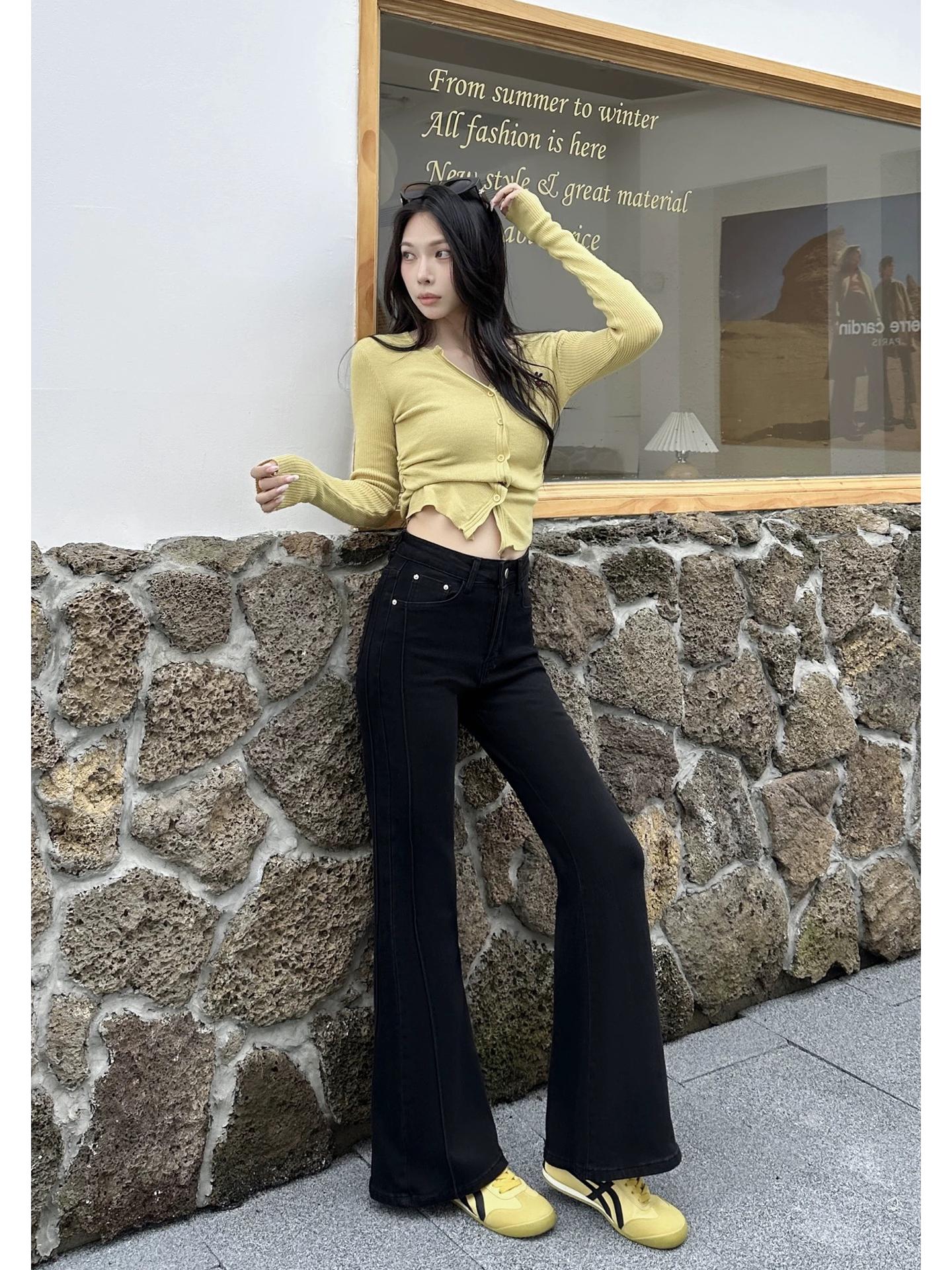 Fansi Yu Women s Retro Petite High Waist Flare Jeans 2025 L (55-60 kg)