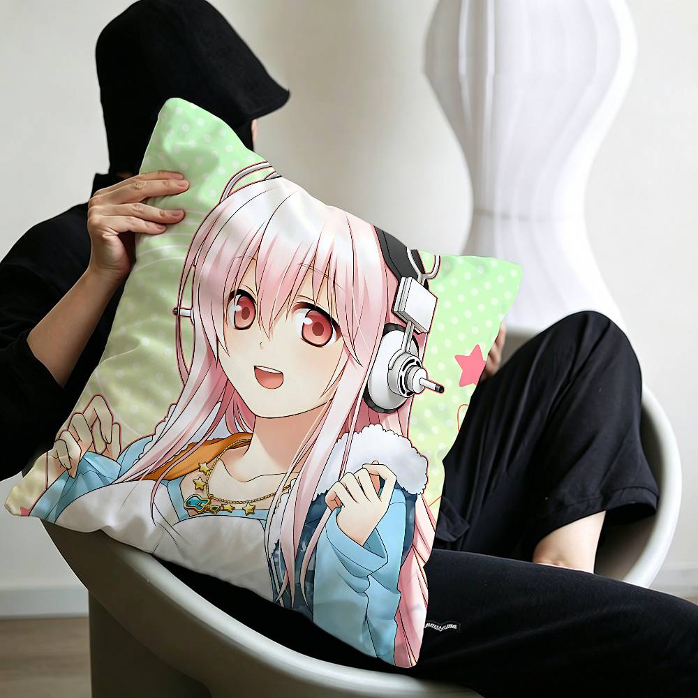 Beautiful Super S-Sonico Personalized Pillow Dust Cover Bedroom Kids Party Decoration Pillowcase Birthday Children Gift