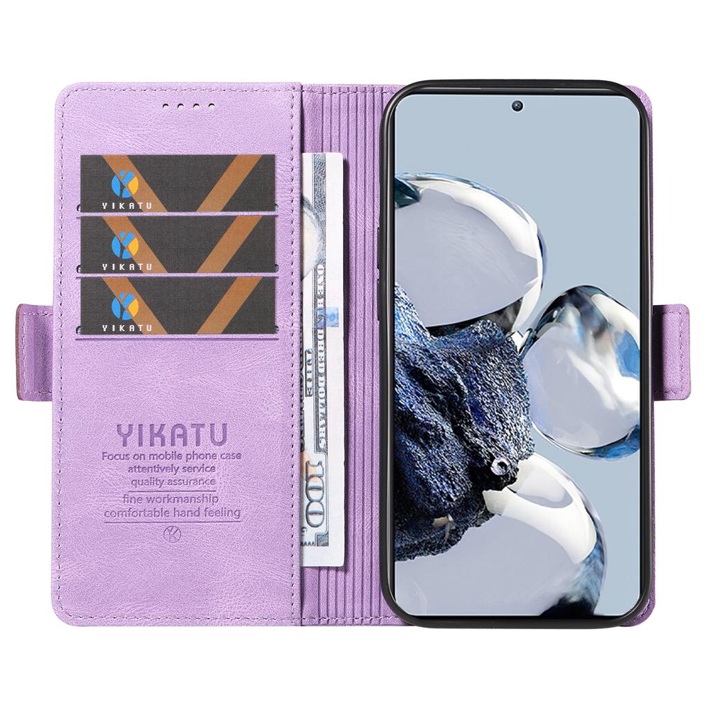 YIKATU YK-005 Wallet Phone Case for Xiaomi 12T 5G/12T Pro 5G/Redmi K50 Ultra,Skin-touch PU Leather Stand Cover