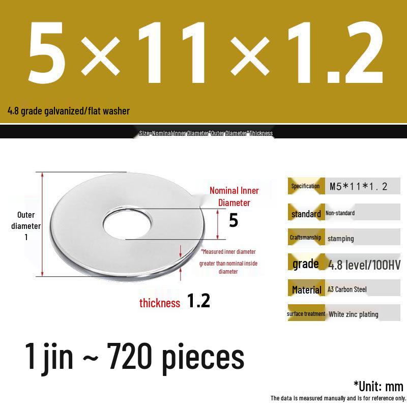 Galvanized Extra Large Thickened Metal Flat Washer (M6-M16)