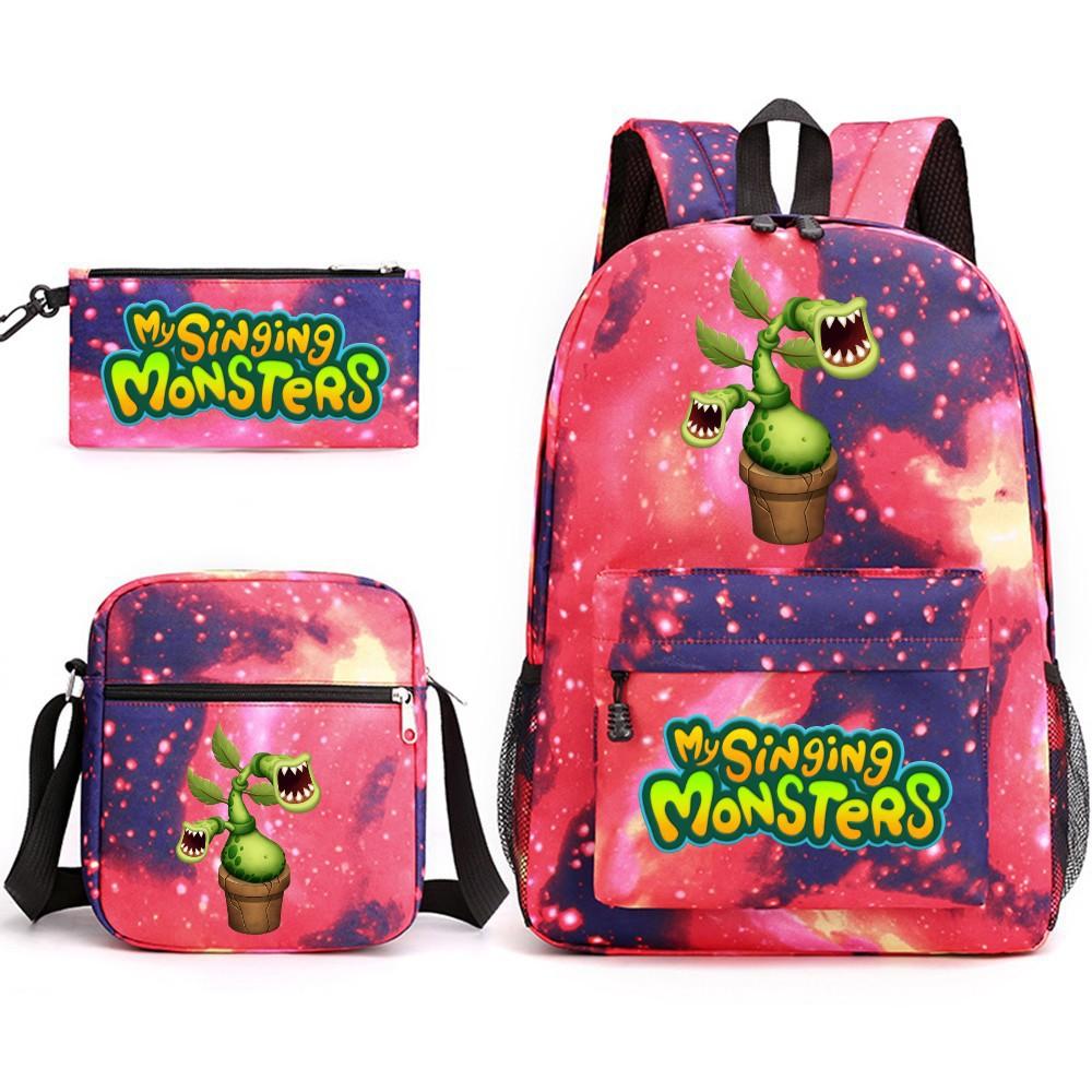 Monster Concert My Singing Monsters Three-Piece Schoolbag Backpack Large Capacity Student Schoolbag