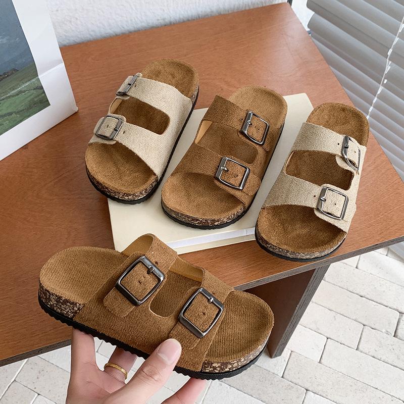 Children's Retro Summer 2026 Double Buckle Thick Sole Outdoor Casual Fashion Slippers
