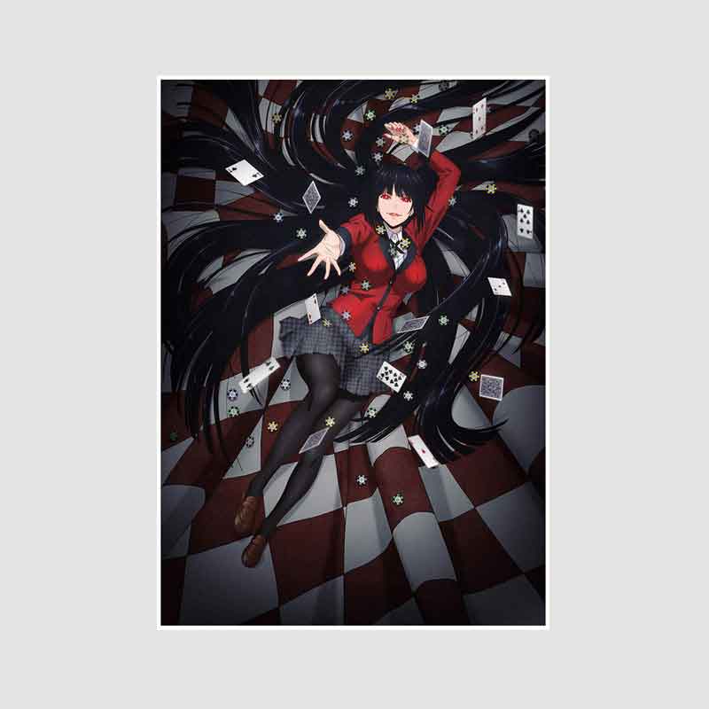 Classic Anime Kakegurui Posters Retro White Paper Manga Figure Poster Decor Prints Clear Image Bedroom Bar Decoration Art Painting Decorative Pictures