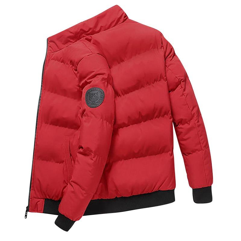 2026 Winter Men s Down Jacket Warm Cotton Clothing Loose Coat Bread Coat Thick Warm Coat XL-62kg-68kg красный