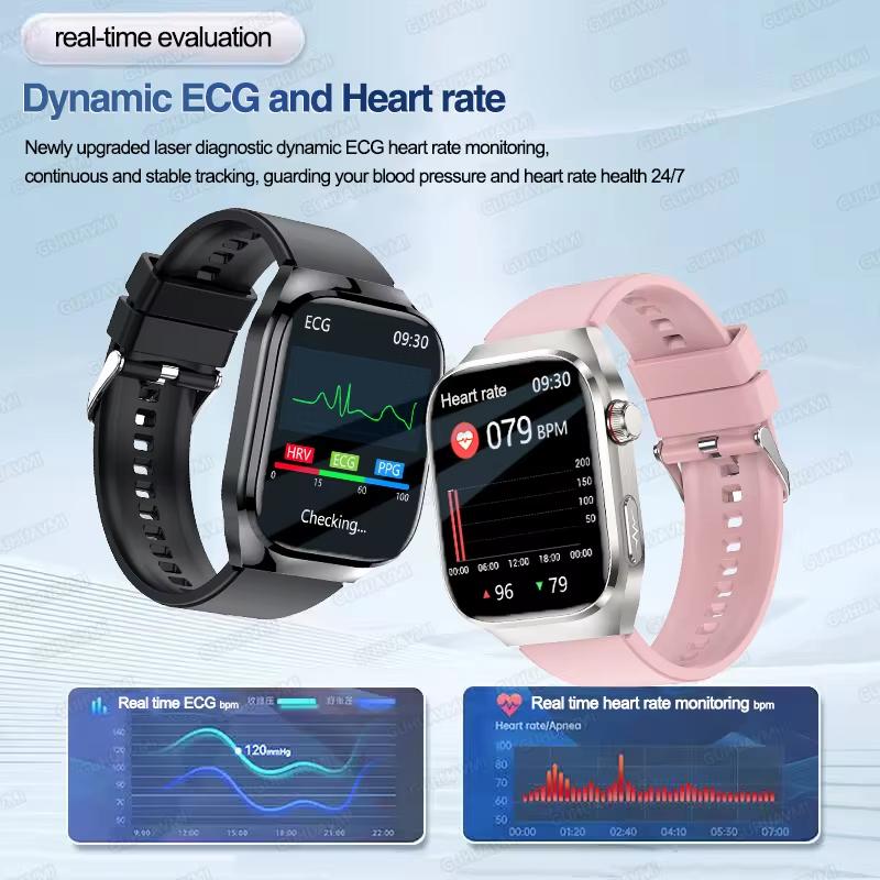 2025 New Smart Watch ECG+PPG Organs Viscera Monitor Clock Men Blood Lipids Uric Acid BP Sport Call Smartwatch for Samsung Galaxy