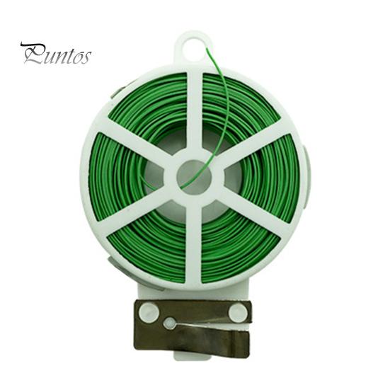 Garden Wire Ties Twist Tie with Built-in Cutter Rustproof Green Coated Plant Twine Wires for Gardening Fasteners Flexible Reusable Tomatoes