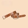 New Double-row Hole Transparent Leather Belt for Women Ins Punk Versatile Korean Style Pin Buckle with Jeans Decorative Belt