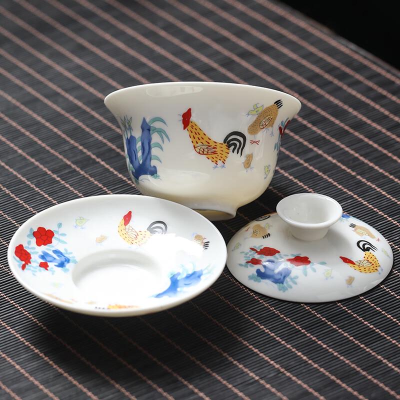 MULTIPOTENT Ming Chenghua Style White Porcelain Gaiwan Tea Bowl