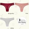 Low-Middle Waist Ladies Thong Panties, Non-marking Comfortable Breathable Women's T Pants Lace Sexy Women's Panties