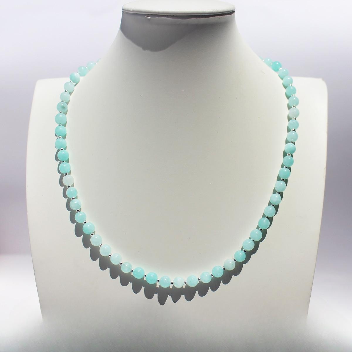 

Свежее летнее новое ожерелье Mambo Mint Green с постепенным изменением цвета, с бусинами из натурального камня, модная цепочка на ключицу из пресноводного жемчуга 189