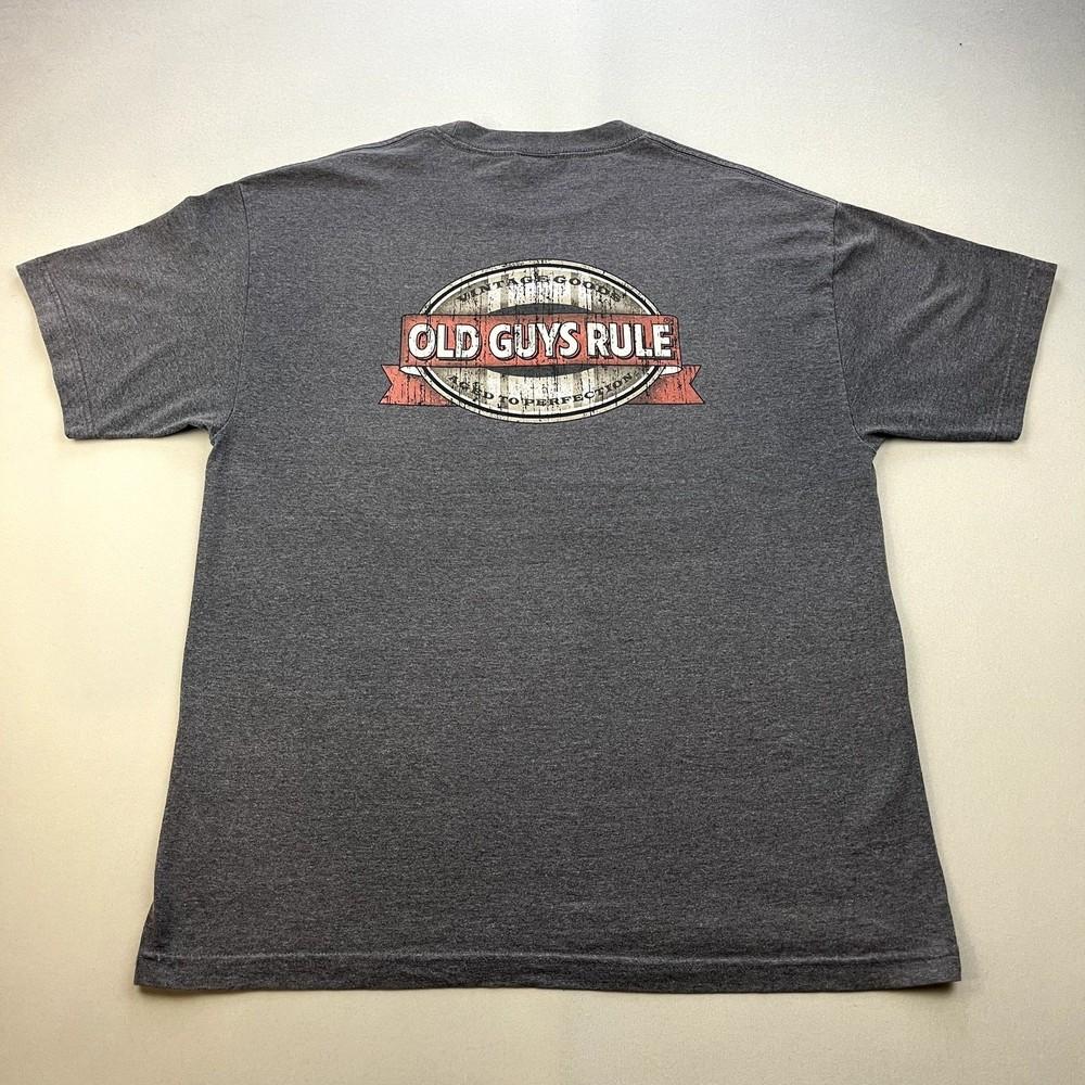 

Vintage Old Guys Rule ; Adult XL Gray Dad Short Sleeve Y2K Graphic Tee Unisex T-Shirt XL