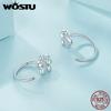 WOSTU Authentic 925 Sterling Silver Minimalist Pet Paw Stud Earrings Animal Hypoallergenic Earrings for Women Girls Jewelry Gift