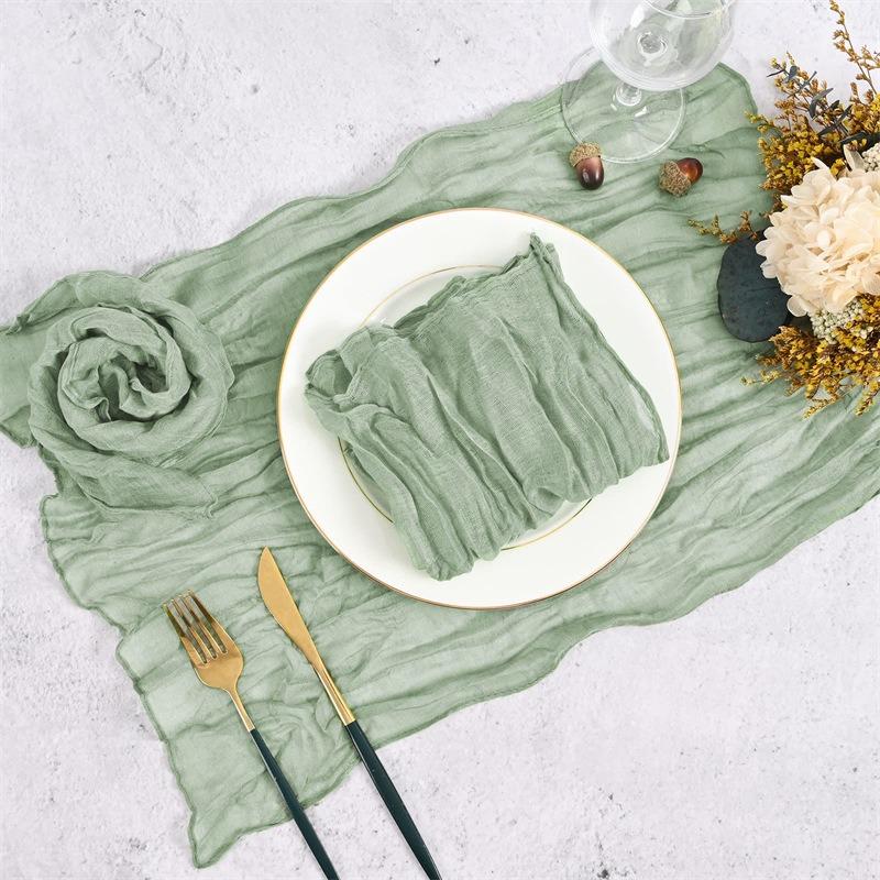 6PCS Gauze Cheesecloth Napkins for Wedding Boho Gauze Table Napkins Serving Table Placemats Decor Dinner Towel Cocktail Napkins