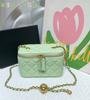 Rhombus chain bag 2024 new sheepskin box bag genuine leather women's bag mini lipstick bag shoulder messenger bag
