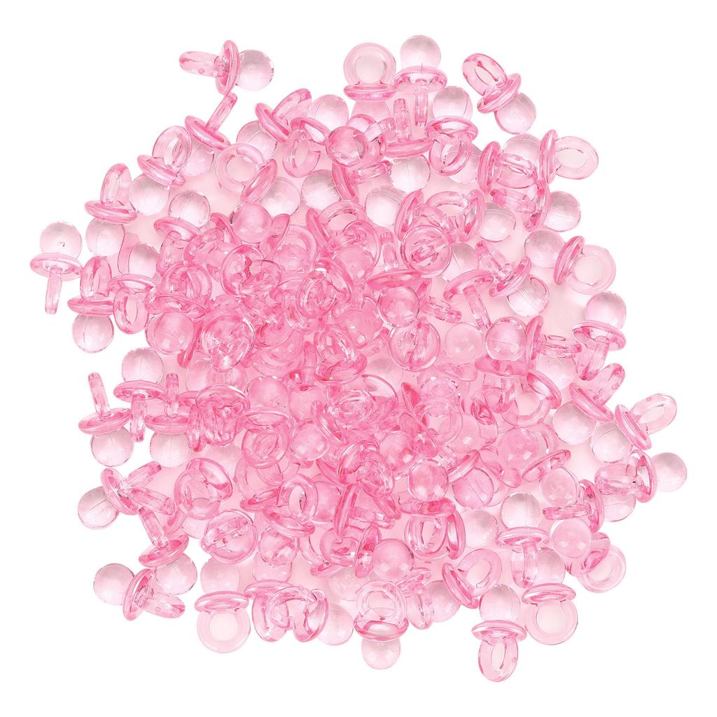 200Pcs Acrylic Pacifier Baby Nipples Baptism Birthday Gift Mini Decoration AccessoriesPink