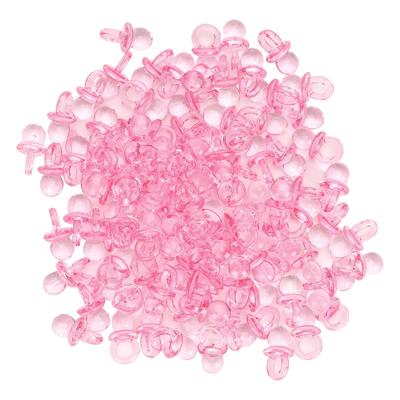 200Pcs Acrylic Pacifier Baby Nipples Baptism Birthday Gift Mini Decoration AccessoriesPink