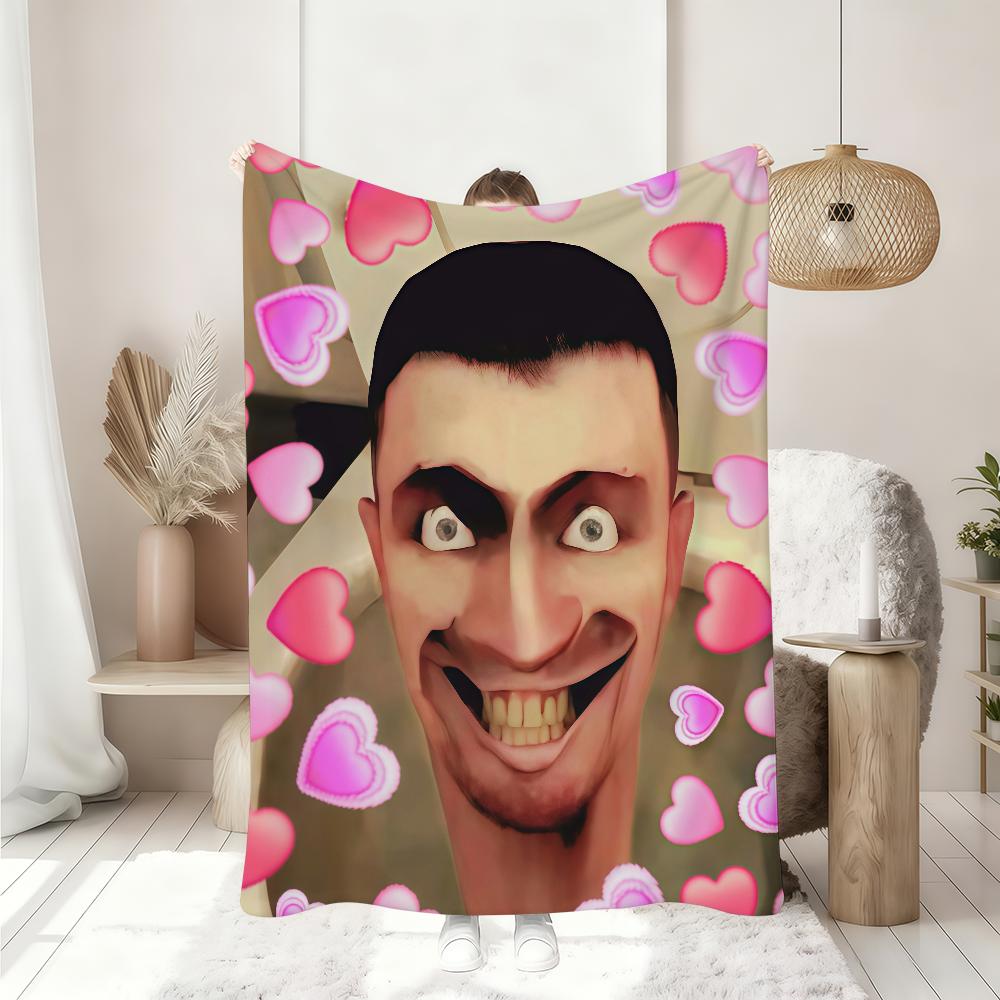 Funny Cool S Skibidi T Toilet Anime TV Blanket Soft Throw Blanket for Home Bedroom Bed Sofa Picnic Travel Office RestBlanketGift