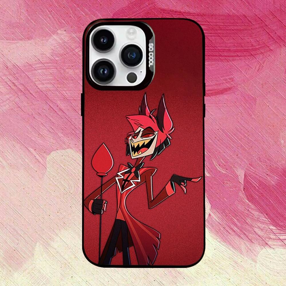 H-Hazbin H-Hotel A-Alastor Phone Case For iPhone 17,16,15,14,13,12,11 Plus,Pro Max,XS,Colored Silver Plated Inside Cover