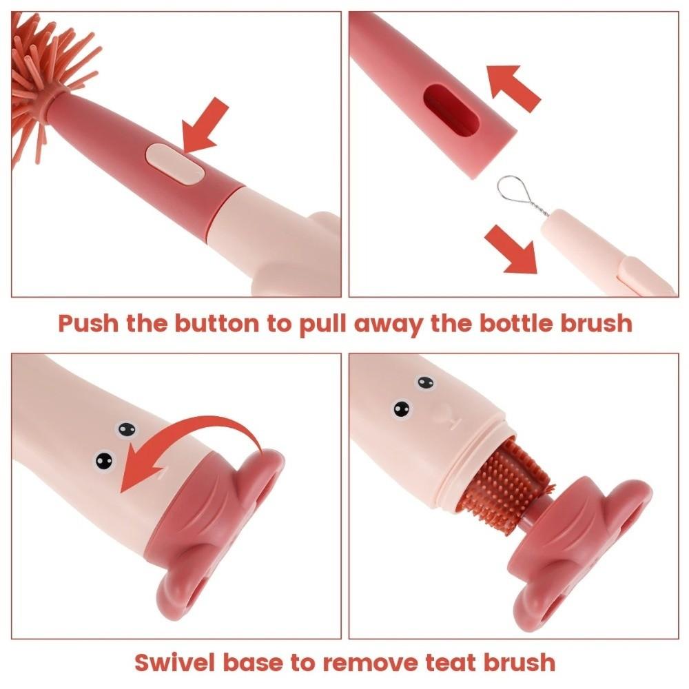Weiche Kopf Babyflaschenbürste Lebensmittelqualität Baby Reinigungsset Schnuller Flaschenbürsten Set Babypflege