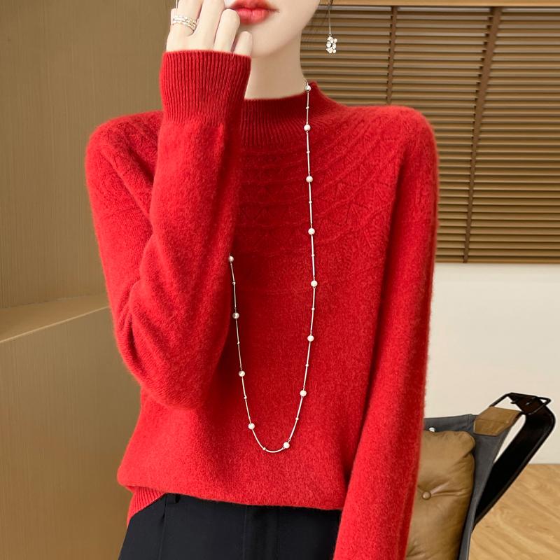 Pulover de cașmir pentru femei cașmir Qinghe 30% cașmir 70% lână cald și la modă versatil toamnă și iarnă