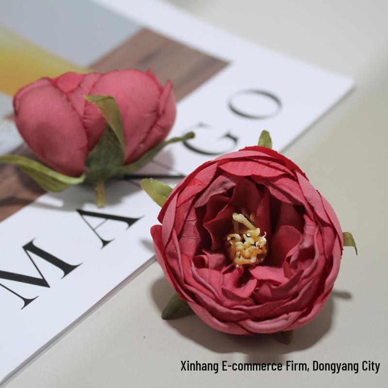 Rose & Camellia Bud Artificial Flowers DIY Hairpin Headwear for Weddings & Festivals