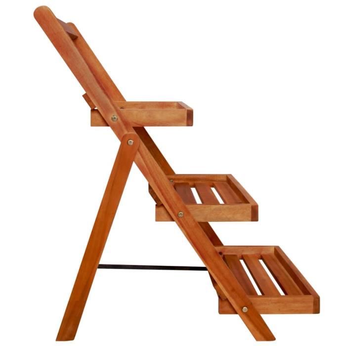 VidaXL Support de jardinière à 3 niveaux 50x63x80 cm Acacia solide 43994