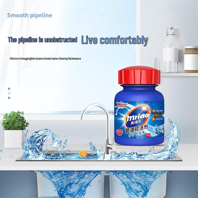 

Разблокировщик канализационных труб: Сильно растворяющий и содержащий активный кислород порошок для кухонных и туалетных стоков 1 Bottle