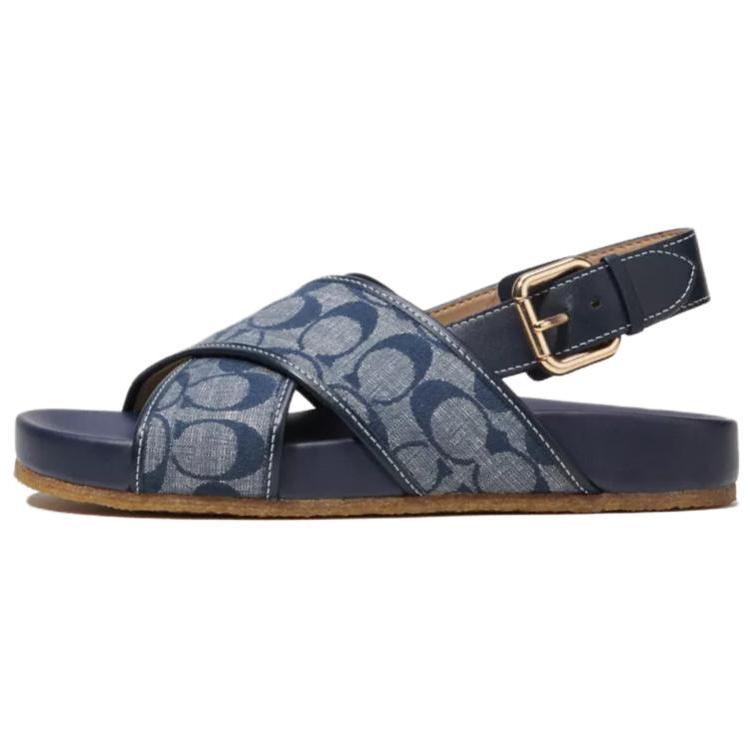 Coach Босоножки с открытым носком и ремешком на пряжке женские сандалии синие CJ263-BHP 365 16775₽