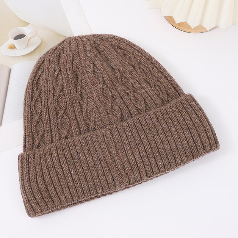 

Light board jacquard autumn and winter men s big head circumference brimless knitted hat women s outdoor warm thickened wool cold hat One Size хакі