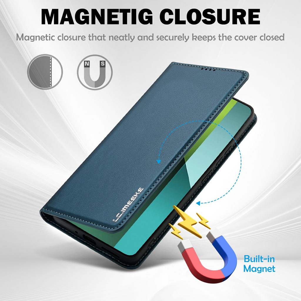 LC.IMEEKE L1 Serie für Xiaomi Poco M6 Pro 4G/Redmi Note 13 Pro 4G Hülle PU Leder Brieftasche Ständer Handyhülle