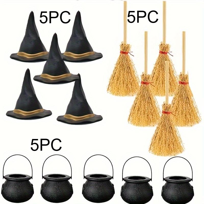 

Mini Witch Straw Broom DIY Hanging Ornament Halloween Party Decoration Costume Accessory Dollhouse Miniature Props
