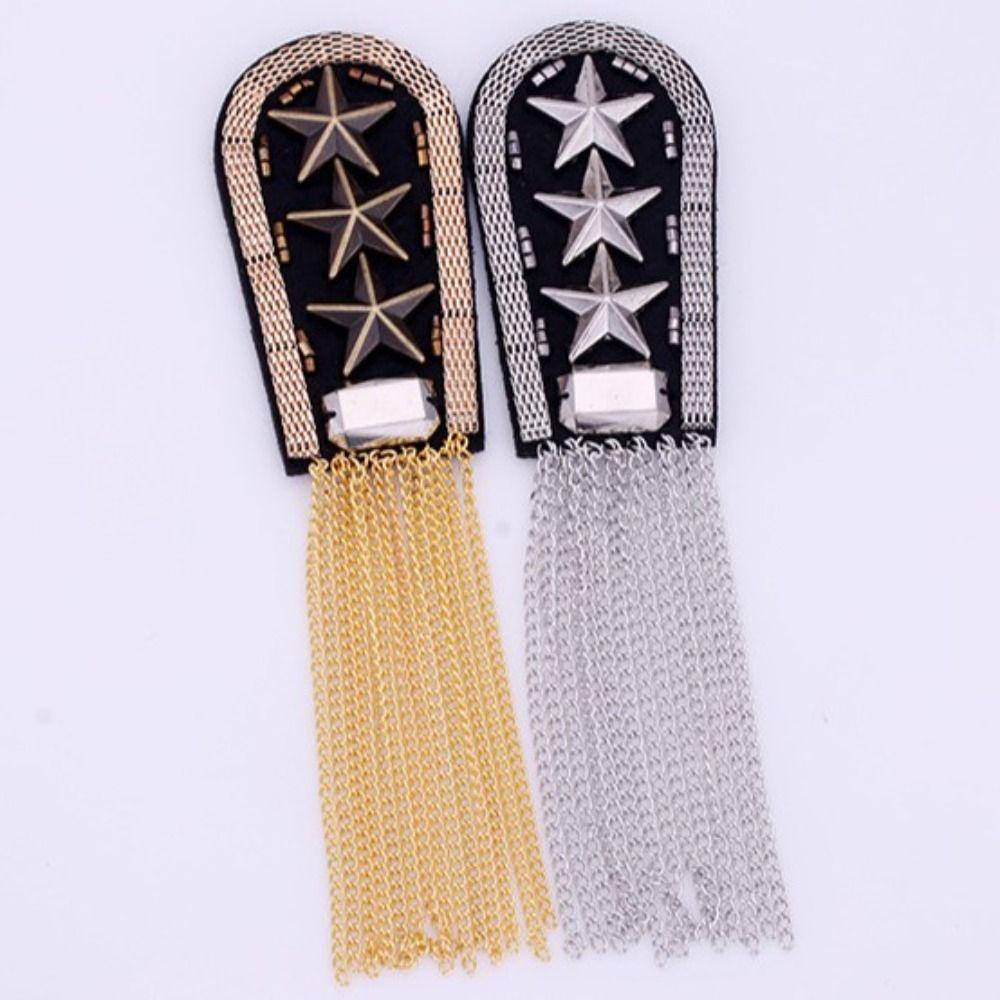 Punk Fringe Shoulder Mark Epaulet Star Shoulder Flash Retro Epaulette  Cosplay