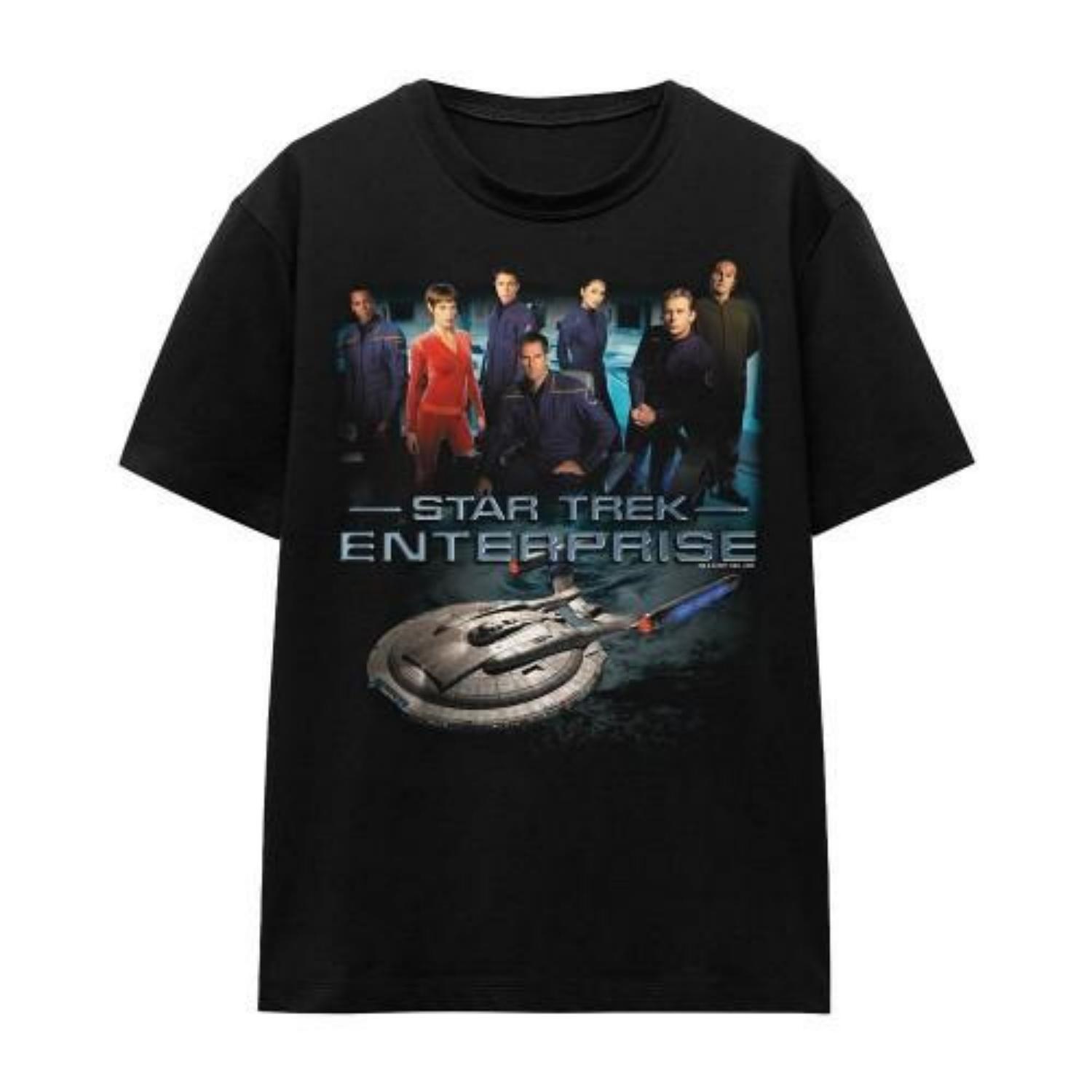 STAR TREK Unisex Adult Enterprise Crew T-Shirt S чёрный