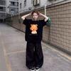 Black cotton short-sleeved t-shirt women's summer new popular student loose design niche giant good-looking top