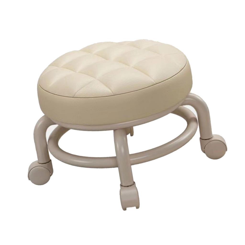 Niski stołek na kółkach Wygodny Wytrzymały Solidny Obrotowy o 360 stopni Wielofunkcyjny Okrągły Stołek