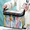 Containing Box Foldable Book Box for Student Classrooms Transparent Home Organizer Book Storage Box