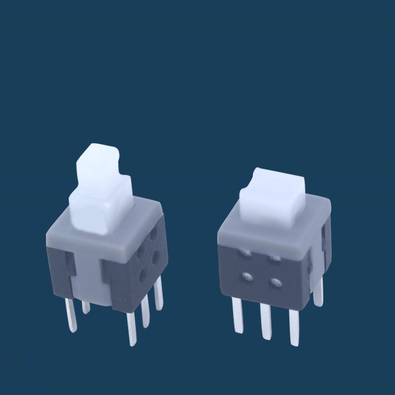 In Stock: 5.8x5.8 and 8.5x8.5 High/Flat Head Self-Locking Button Switch, Non-Locking Option Available