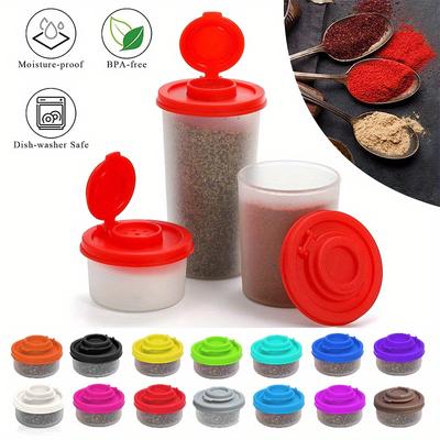 Pot à épices d'extérieur avec couvercle rouge transparent étanche à l'humidité pour le camping et le pique-nique