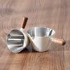 Walnut Handle Espresso Shot Glass 120ML Stainless Steel Measuring Cup With Spout And Scale For Barista