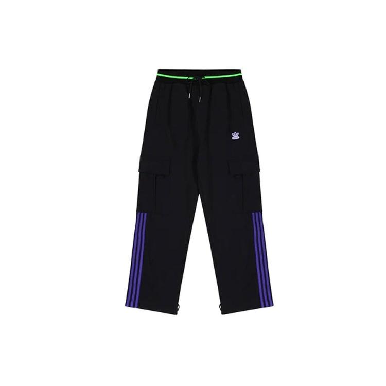 adidas originals x SANKUANZ Crossover Cargo Straight Loose Sports Pants Black Men s FS8923 XS